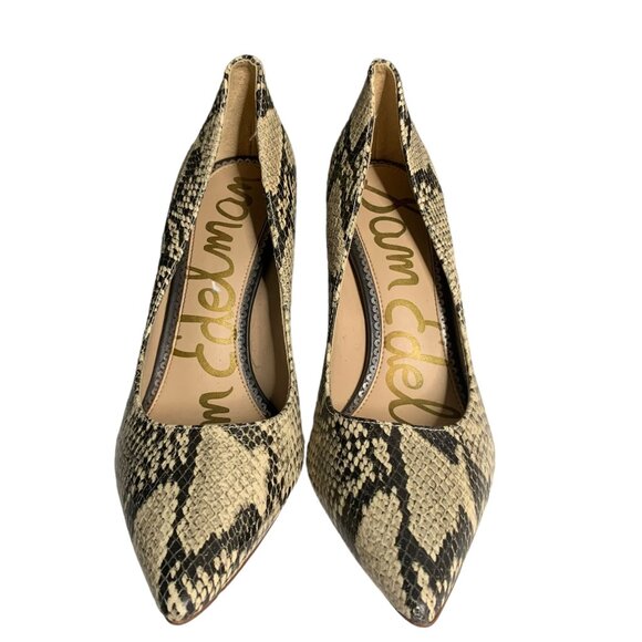 Sam Edelman Snake Print Hazel Pointed Toe Pumps Womens Size 7 Heels Leather - Picture 3 of 7